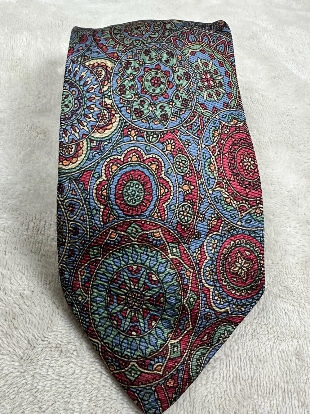 Vintage Burberry Tie multicolor medallion paisley. Equestrian Knight men’s
